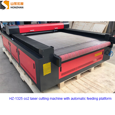  HZ-1325 co2 laser cutting machine with automatic feeding platform